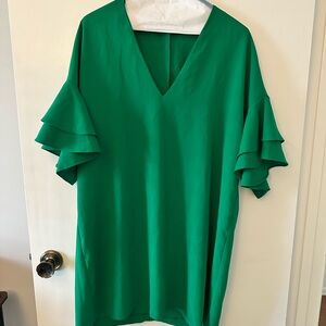 Zara Green Ruffled Dress